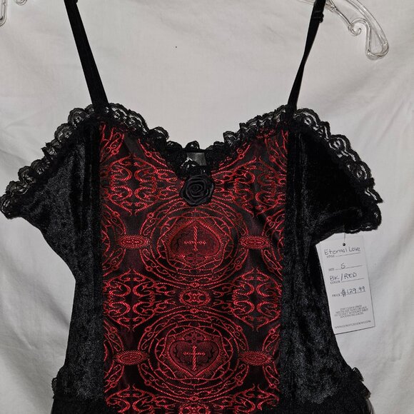 NWT LAST Gothic Prom Ballgown Floor Length Dress SMALL - Picture 2 of 15